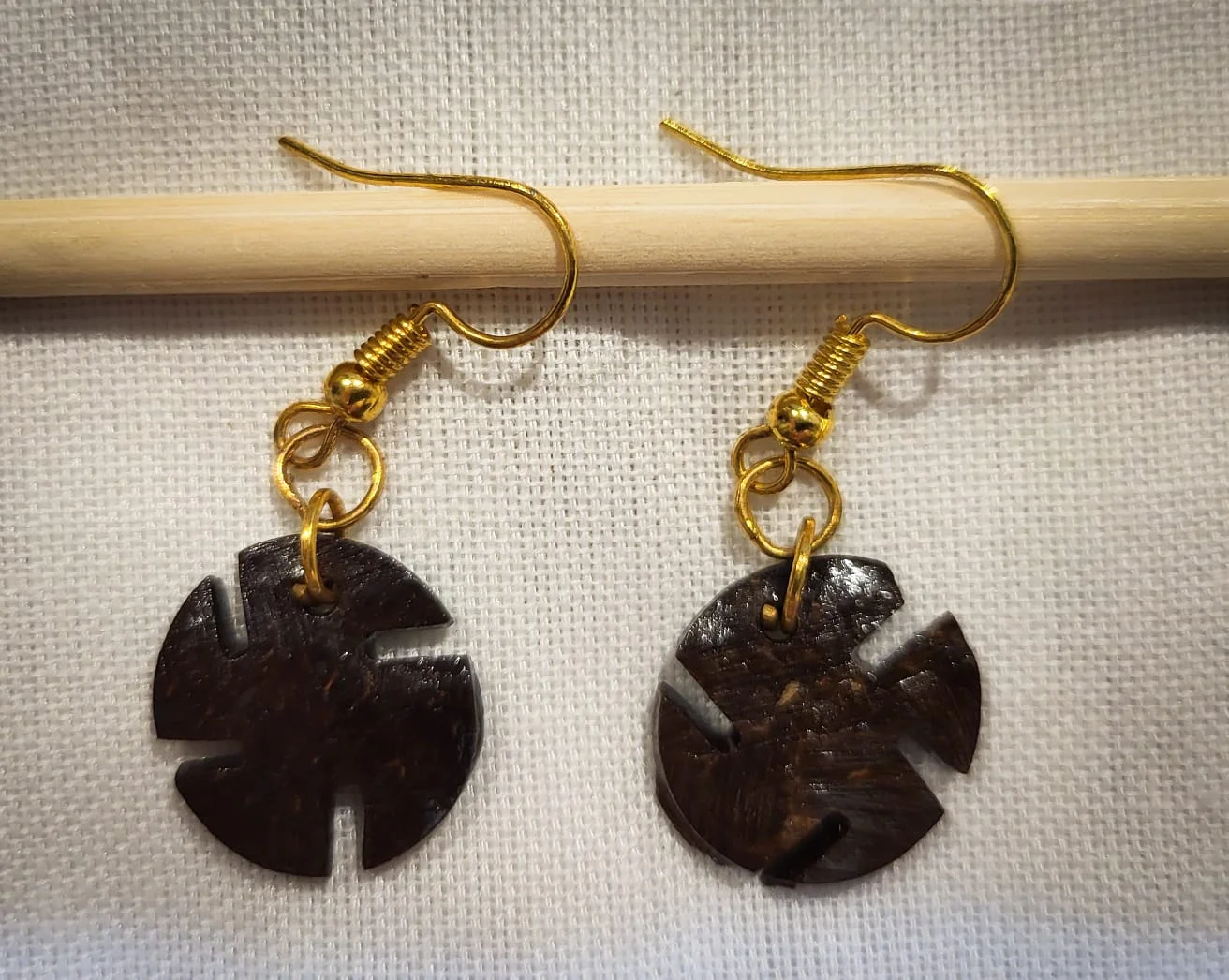 Pinwheel Carved Earrings