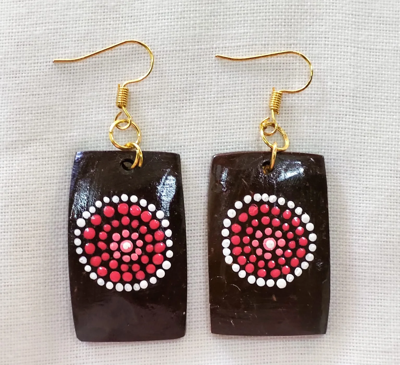 Rose Circle Dot Earrings