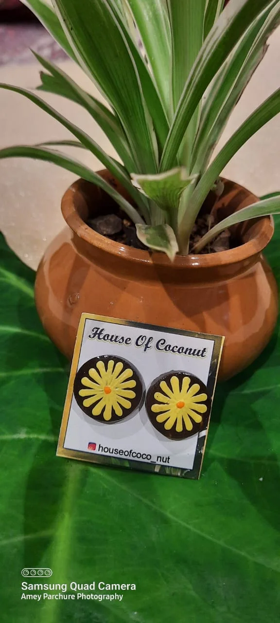 Yellow Daisy Stud Earrings