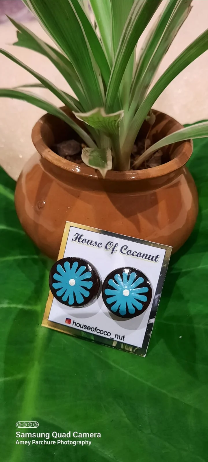 Blue Flower Stud Earrings