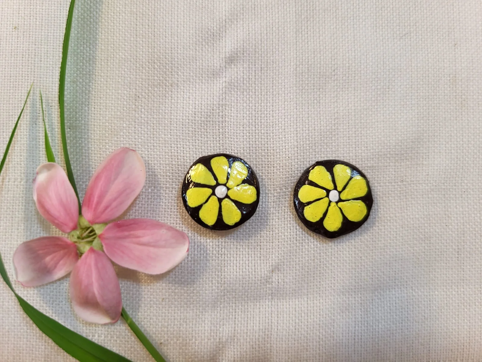 Lime Blossom Stud Earrings