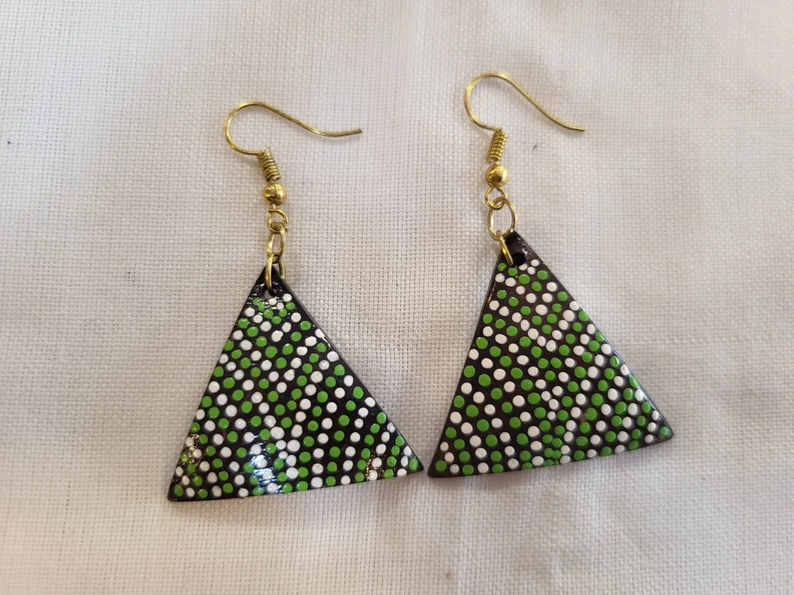 Mosaic Triangle Dot Earrings