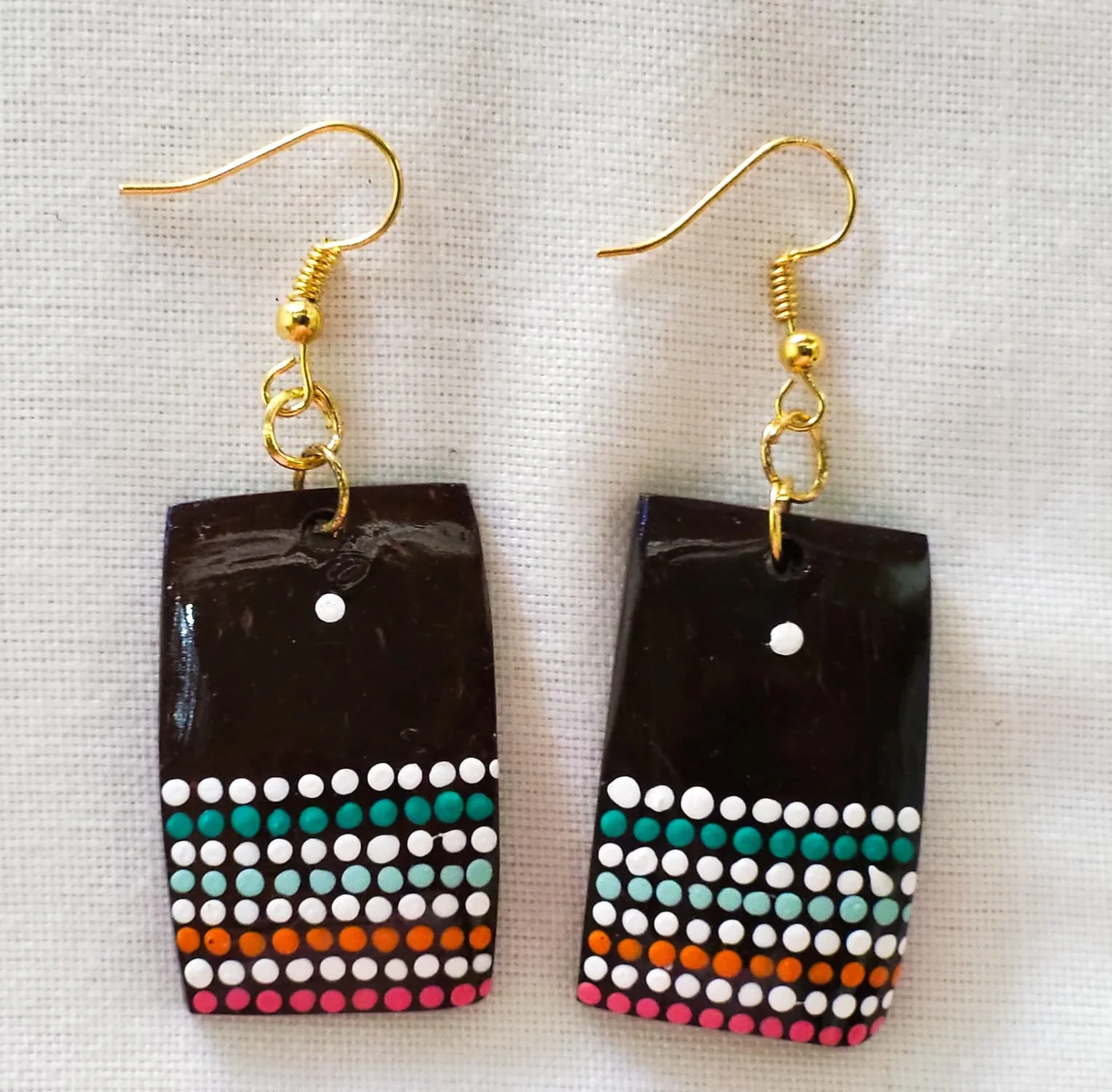 Rainbow Stripe Dot Earrings