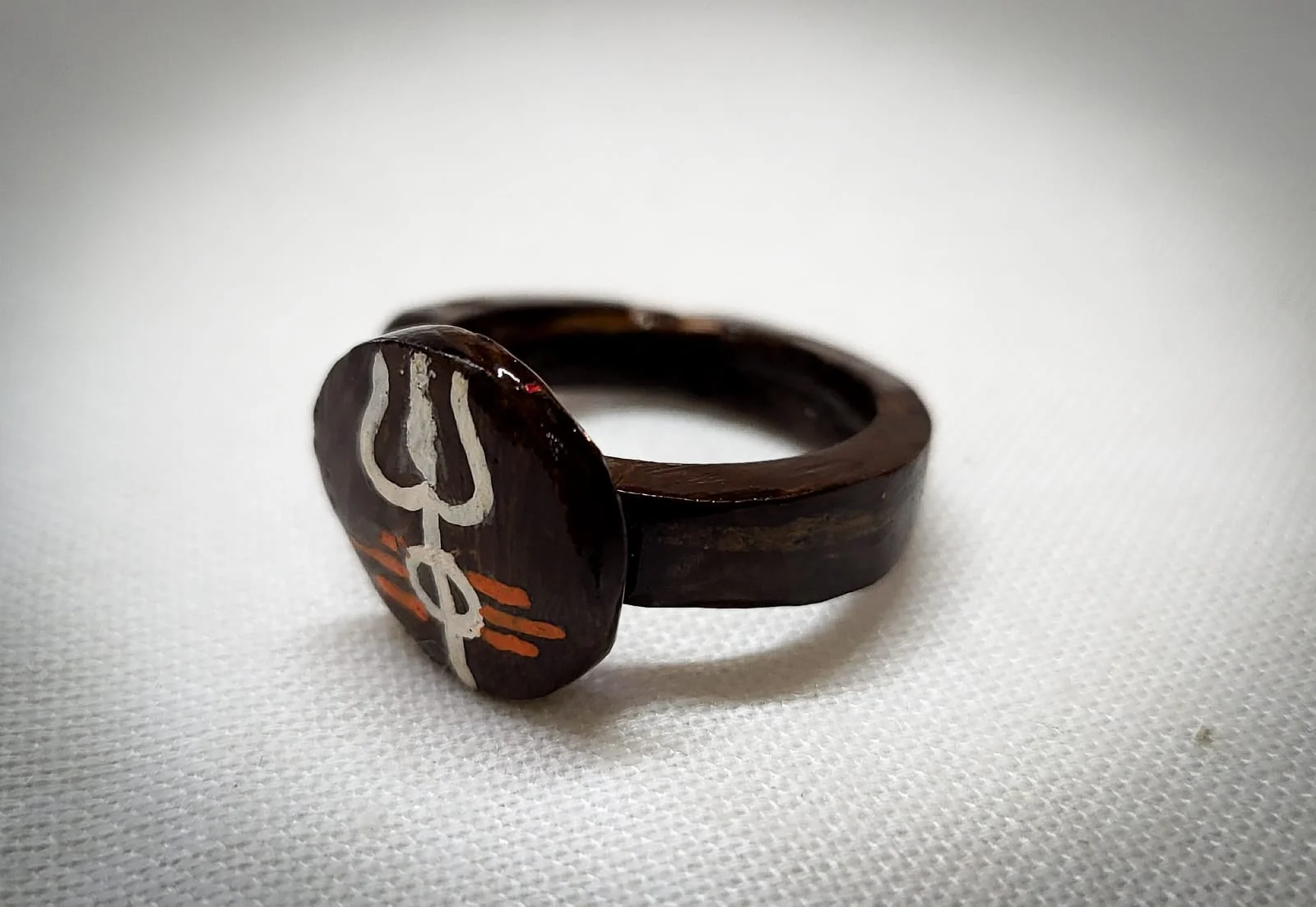 Trishul Coconut Shell Ring